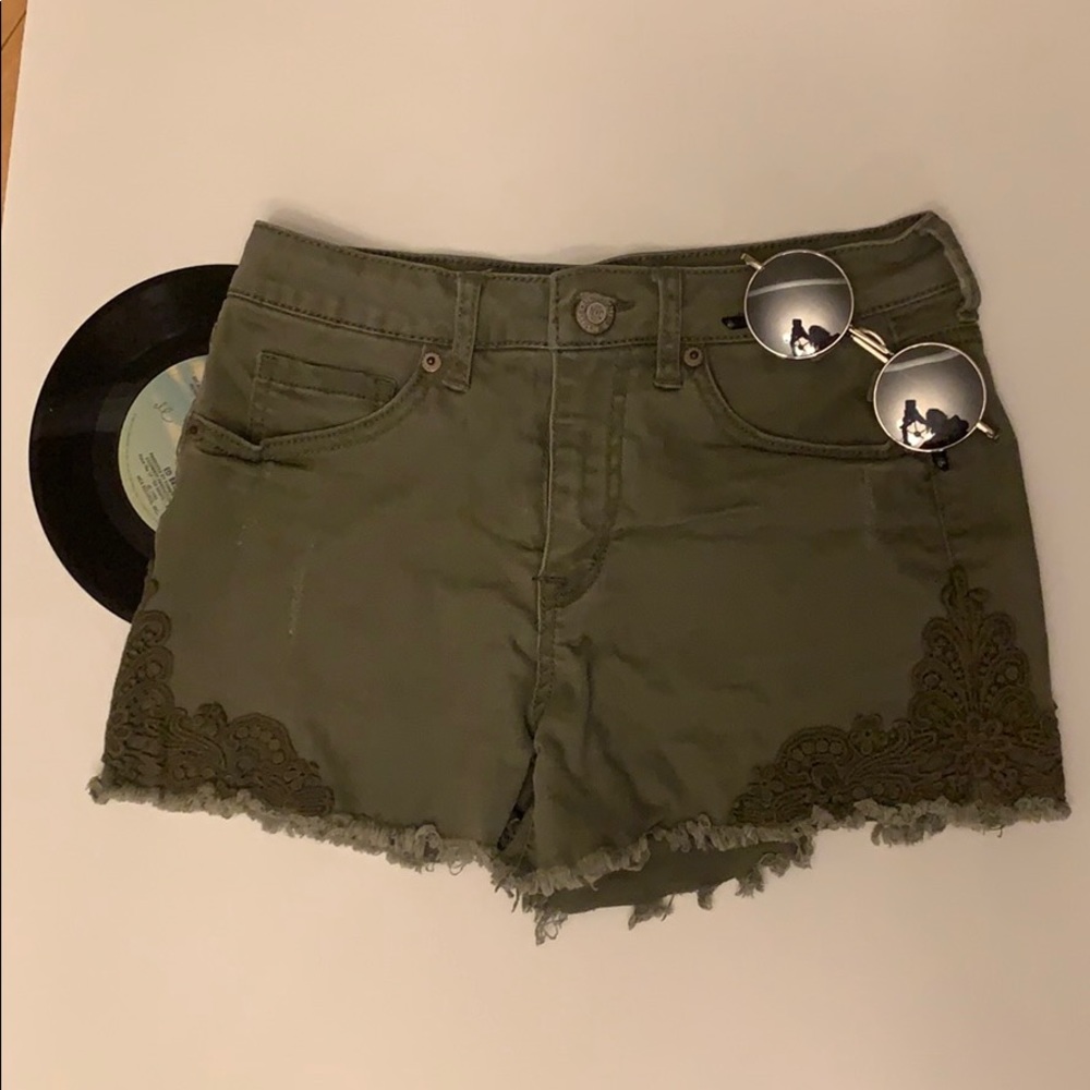 green aeropostale denim shorts